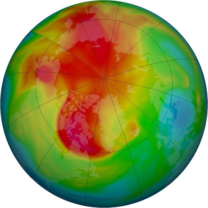 Arctic ozone map for 24 February 2008